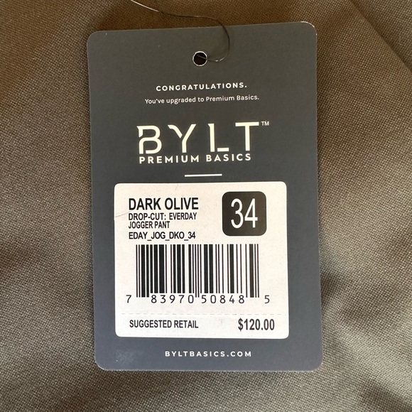 BYLT Basics Olive Green Men’s Jogger Pants - Picture 3 of 5